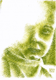  Mathew in the sun
olive green ink
11.8‟x15.7‟
